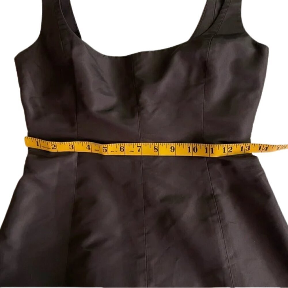J. Crew Elegant Brown Silk Sleeveless Dress with Slip Size - Picture 6 of 7
